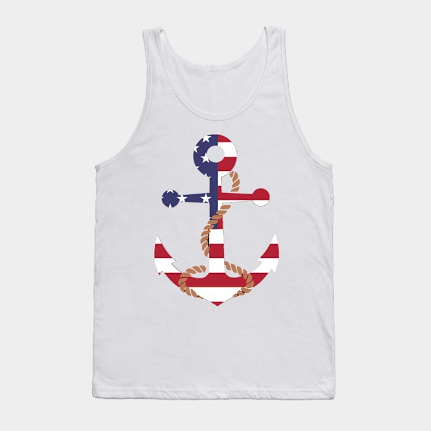 Red, White and Blue Anchor. Tank Top by Airdale Navy